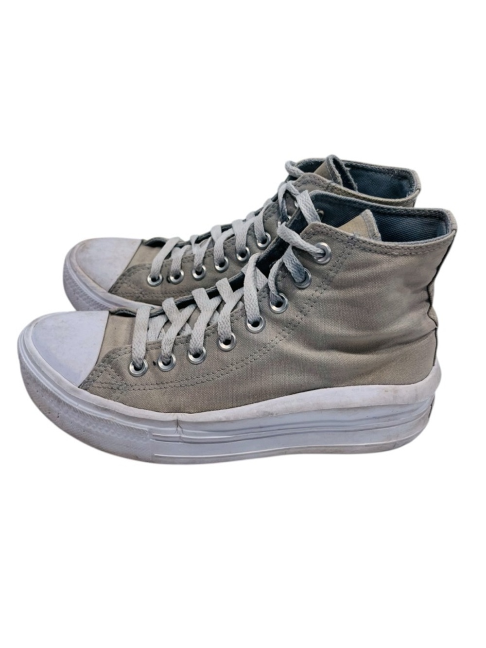 Converse All-Star Beige High Top Platform Sneakers 39 - Picture 2 of 8
